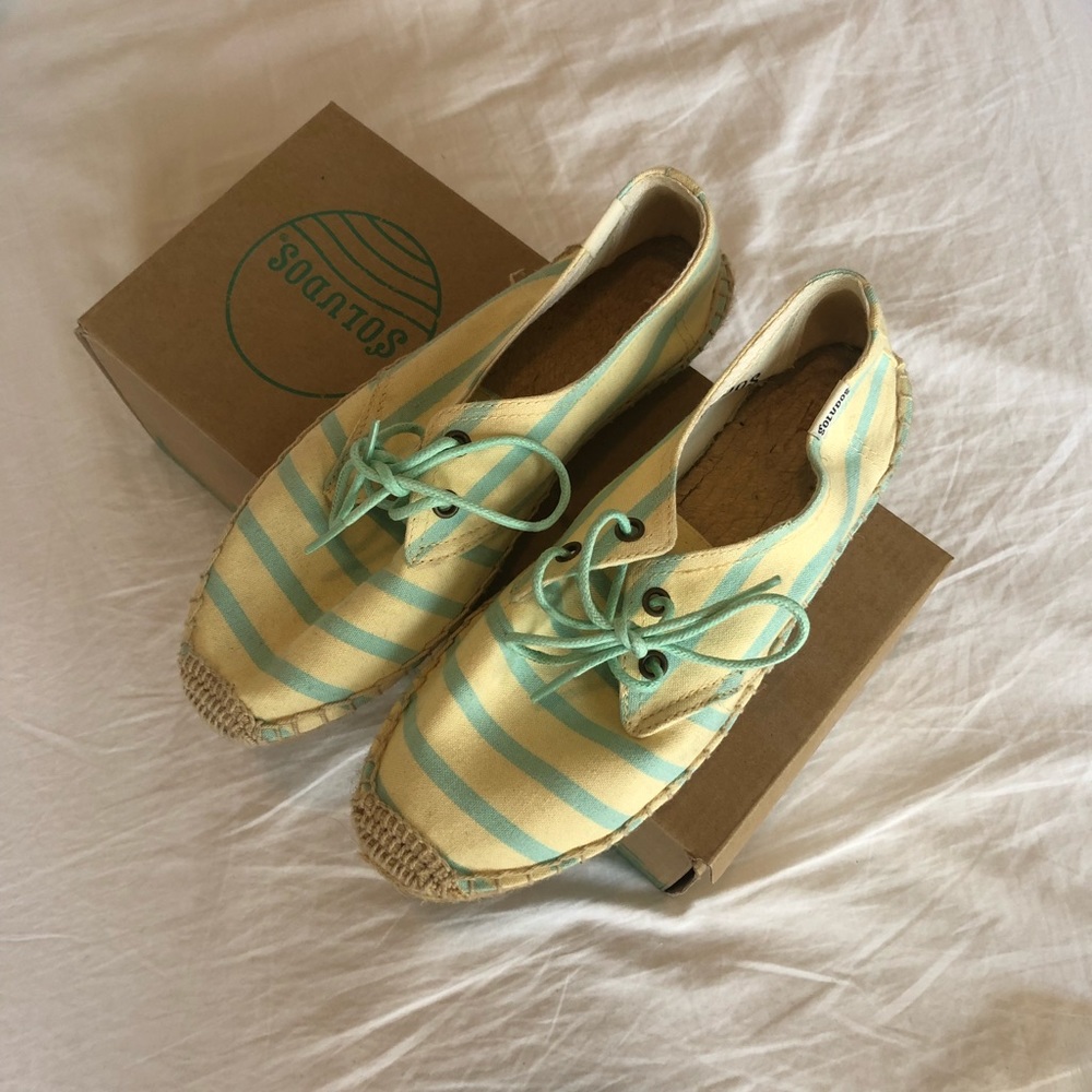 Soludos - brand new 💛&💚 stripe espadrilles